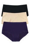 Hanky Panky Play Assorted 3-pack Boyshorts In Bla/ Cha/ Co