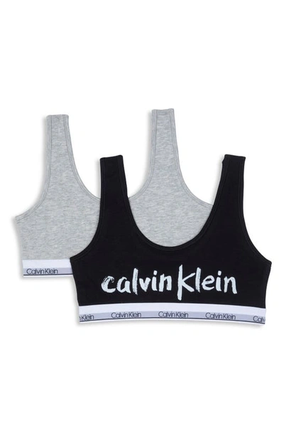 Calvin Klein Kids' Assorted 2-pack Bralettes In Calvin Brushstroke