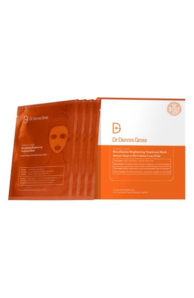 Dr Dennis Gross Skincare 4-pack Vitamin C Lactic Biocellulose Brightening Treatment Mask, 4 Count