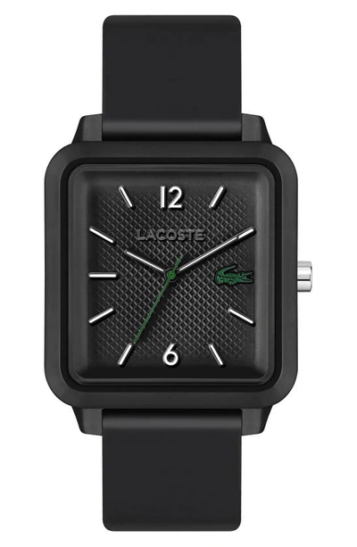Lacoste .12.12 Studio 3 Hands Watch Black Silicone  - One Size