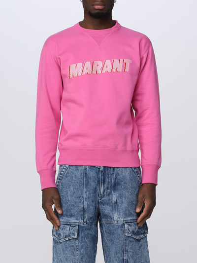 Isabel Marant Logo Printed Crewneck Sweatshirt In Pink