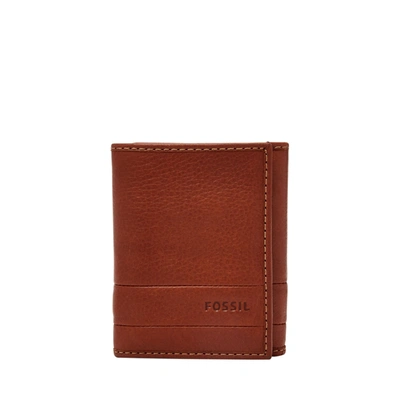 Fossil Men's Lufkin Leather Trifold In Brown