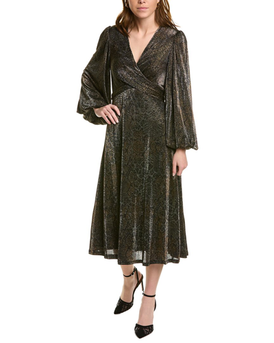 Traffic People Faltering Midi Dress In Metallic