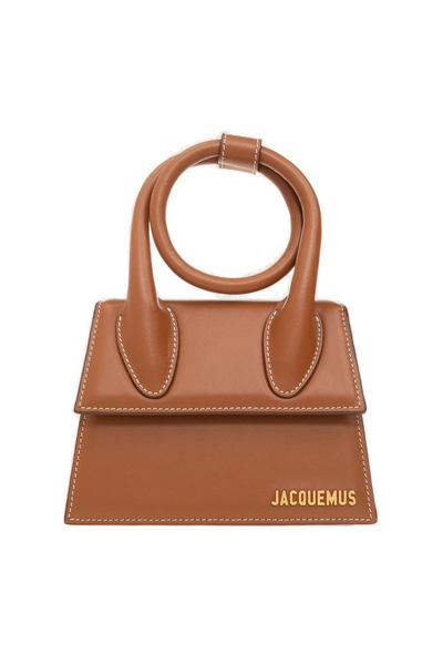 Jacquemus Le Chiquito Neud Top Handle Tote Bag In Brown