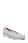 Natural Soul Idea Ballet Wedge Slip-on Shoe In Powder Blue Synthetic