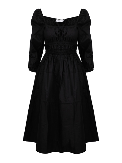 Proenza Schouler Black  White Label Square Neck Midi Dress