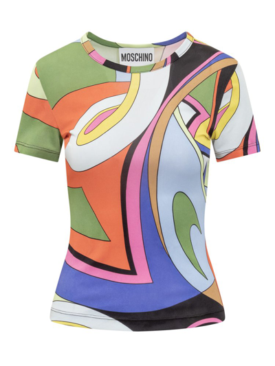 Moschino All-over Graphic-print T-shirt In Gelb