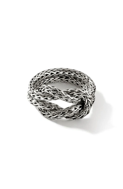 John Hardy Love Knot Chain Ring In Silver-tone