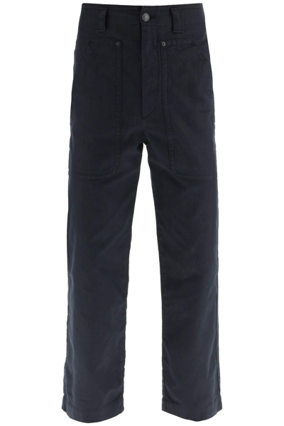 Isabel Marant 'perel' Cotton And Linen Pants In Blue