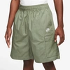 Nike Men's Sportswear Club Fleece Cargo Shorts In Oil Green/oil Green/white