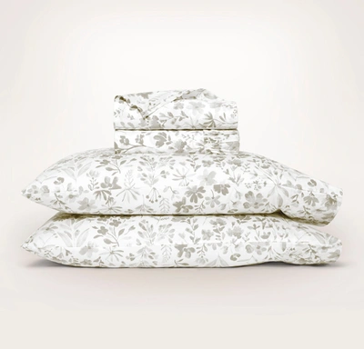 Boll & Branch Organic Signature Botanical Sheet Set In Pewter