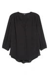 Nydj High/low Crepe Blouse In Black