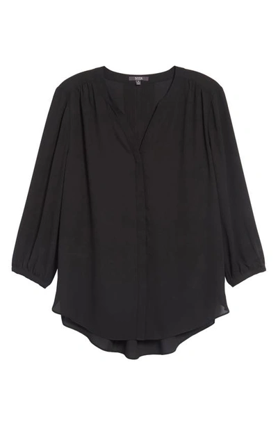 Nydj High/low Crepe Blouse In Black