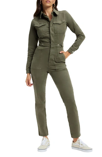 Good American Fit For Success Long Sleeve Jumpsuit In Fatigue001