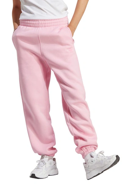 Adidas Originals Essentials Fleece Joggers In True Pink