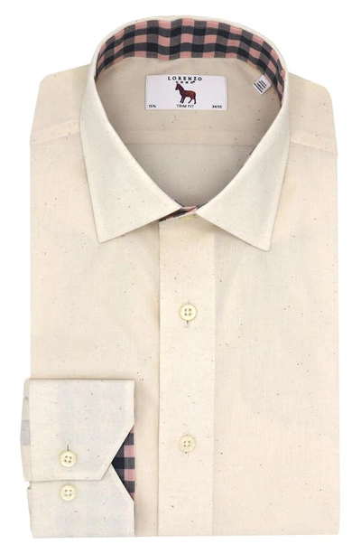 Lorenzo Uomo Trim Fit Dress Shirt In Sand