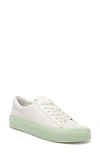 Vince Gabi Leather Transparent-sole Sneakers In Ivory/ Dew Green