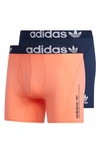 Adidas Originals Adidas Men's Originals Trefoil Boxer Briefs (2-pack) In Coral/navy