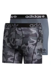 Adidas Originals Adidas Men's Originals Trefoil Boxer Briefs (2-pack) In Grey Camo/grey