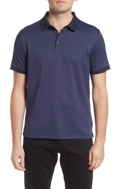 Robert Barakett Goodin Cotton Blend Polo In Blue Night