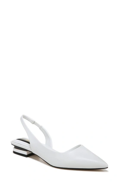 Franco Sarto Tyra Pointed Toe Slingback Flat In White