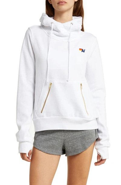 Aviator Nation Ninja Pullover Hoodie In White