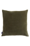The Conran Shop Velvet & Linen Accent Pillow In Green