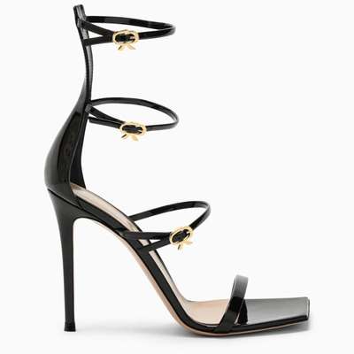 Gianvito Rossi Ribbon Uptown Sandals  Black Leather