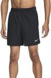 Nike Men's Challenger Dri-fit 7" Unlined Running Shorts In Black/black/black/reflective Silver