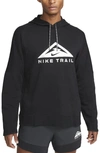 Nike Trail Magic Hour Logo-print Cotton-blend Dri-fit Hoodie In Black