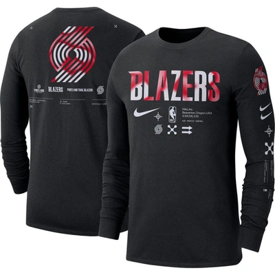 Nike Portland Trail Blazers  Men's Nba Long-sleeve T-shirt In Black