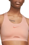 Nike Dri-fit Swoosh High Support Non-padded Adjustable Sports Bra In Pink