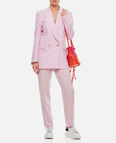 Alexander Mcqueen Cropped Cigarette Trousers In Pink