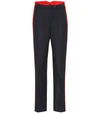 Joseph Annam Striped Wool And Cashmere-blend Felt Straight-leg Pants In Navy