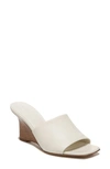 Vince Women's Pia 75mm Leather Wedge Sandals In White