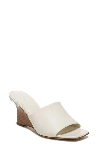 Vince Women's Pia 75mm Leather Wedge Sandals In Milk White Leathe