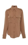 Joseph Rainer Button Up Blouse In Brown