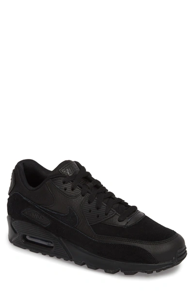 Nike Air Max 90 Premium Sneaker In Black/ Black