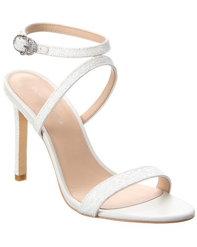 Stuart Weitzman Crystal Buckle 95 Glitter Sandal In White