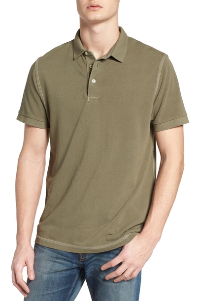 French Connection Triple Stitch Slim Fit Polo In Deep Lichen Green