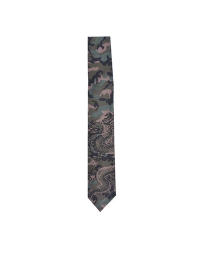 Valentino Garavani Camuflage Tie In Green