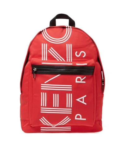 Kenzo Red Fabric Backpack