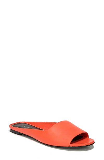 Via Spiga Hana Slide Sandal In Hot Orange Patent