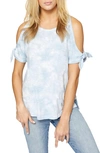 Sanctuary Lou Lou Cold Shoulder Tee In Bluebell Swirl