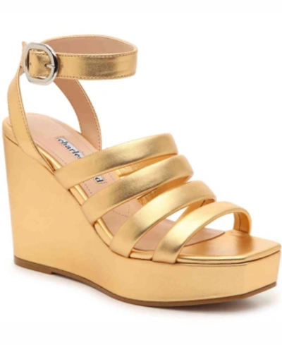 Charles David Collection Judy Wedges Women's Shoes In Gold
