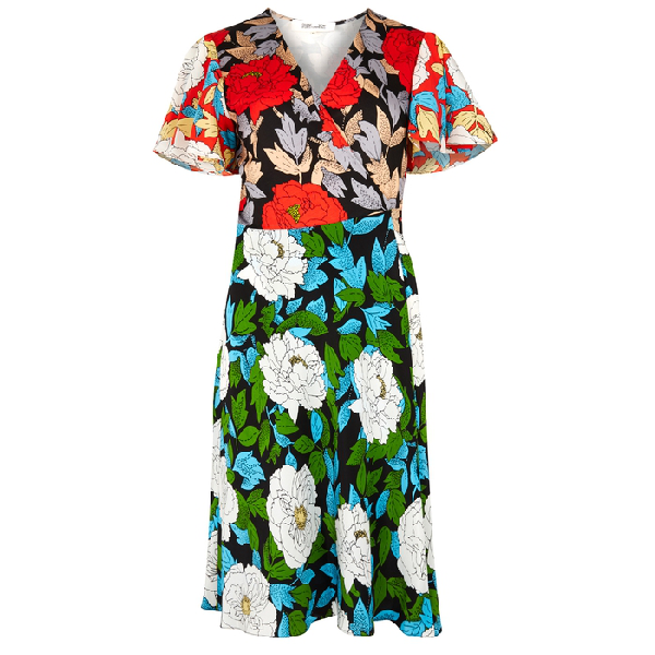 dvf flutter sleeve dress