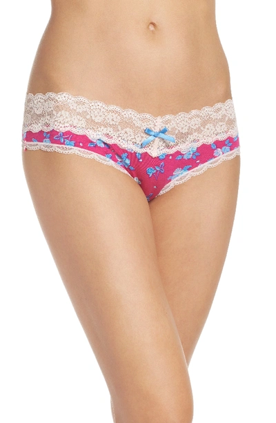 Honeydew Intimates Lace Trim Low Rise Thong In Gypsy Rose Floral