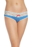 Honeydew Intimates Lace Trim Low Rise Thong In Sea Breezer