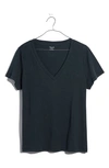 Madewell Whisper Cotton V-neck T-shirt In Dark Baltic