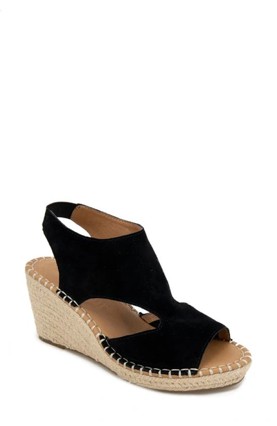 Gentle Souls By Kenneth Cole Cody Espadrille Wedge Sandal In Black